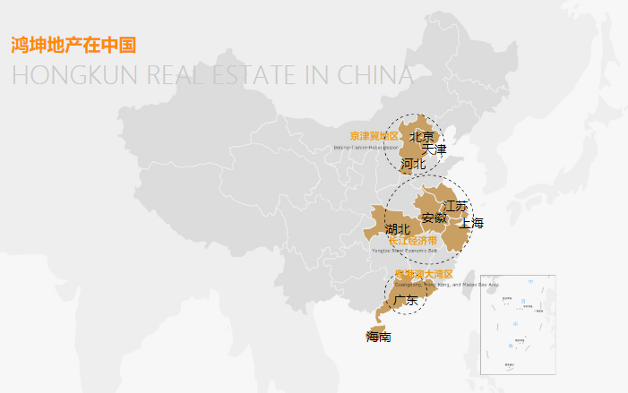 鴻坤地產的布局圖