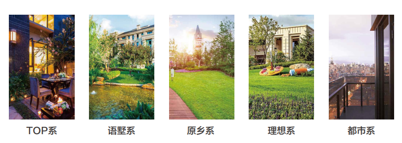 鴻坤地產(chǎn)五大產(chǎn)品系示意圖