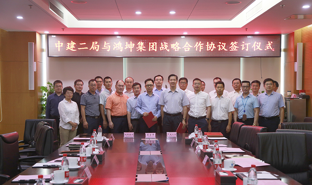 鴻坤地產集團與中建二局簽訂戰略合作協議現場